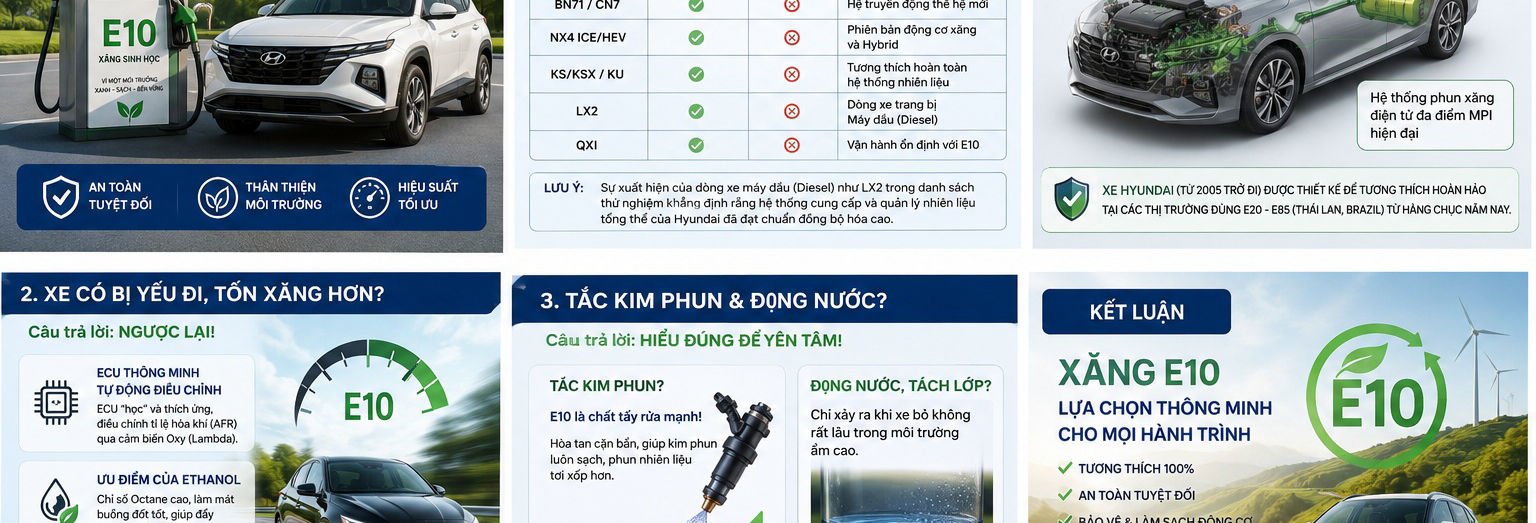 TOÀN DIỆN VỀ XĂNG SINH HỌC E10: XE HYUNDAI CÓ THỰC SỰ TƯƠNG THÍCH VÀ AN TOÀN?