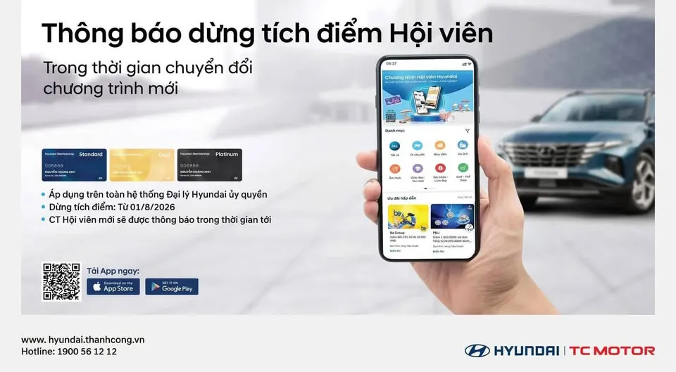 THÔNG BÁO VỀ CHƯƠNG TRÌNH HỘI VIÊN HYUNDAI