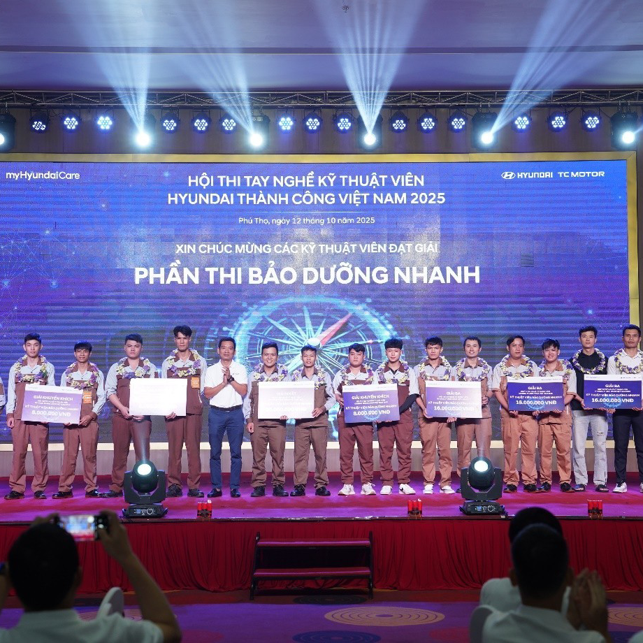 HỘI THI TAY NGHỀ KỸ THUẬT VIÊN HYUNDAI THÀNH CÔNG VIỆT NAM 2025 – KIÊN ĐỊNH VÀ THỰC CHẤT LÀ NỀN TẢNG CHO HIỆU QUẢ VÀ THÀNH CÔNG
