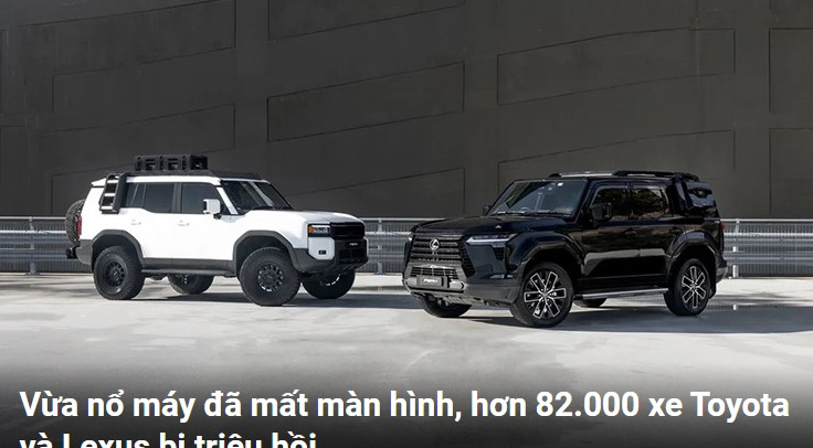 Vừa nổ máy đã mất màn hình, hơn 82.000 xe Toyota và Lexus bị triệu hồi