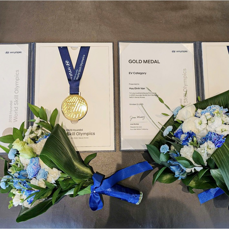 HYUNDAI THÀNH CÔNG VIỆT NAM GIÀNH 02 HUY CHƯƠNG VÀNG TẠI HYUNDAI WORLD SKILL OLYMPICS 2025