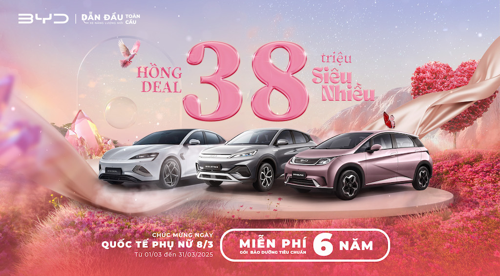 Chào tháng 3, BYD tung ưu đãi lên tới 38 triệu đồng cho 3 dòng xe tại Việt Nam