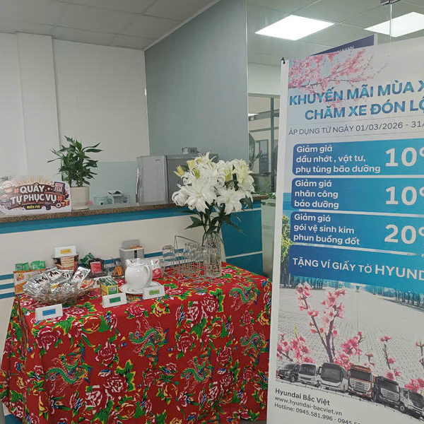 XƯỞNG DỊCH VỤ HYUNDAI BẮC VIỆT NHỘN NHỊP KHÁCH HÀNG THAM DỰ CHƯƠNG TRÌNH KHUYẾN MÃI MÙA XUÂN