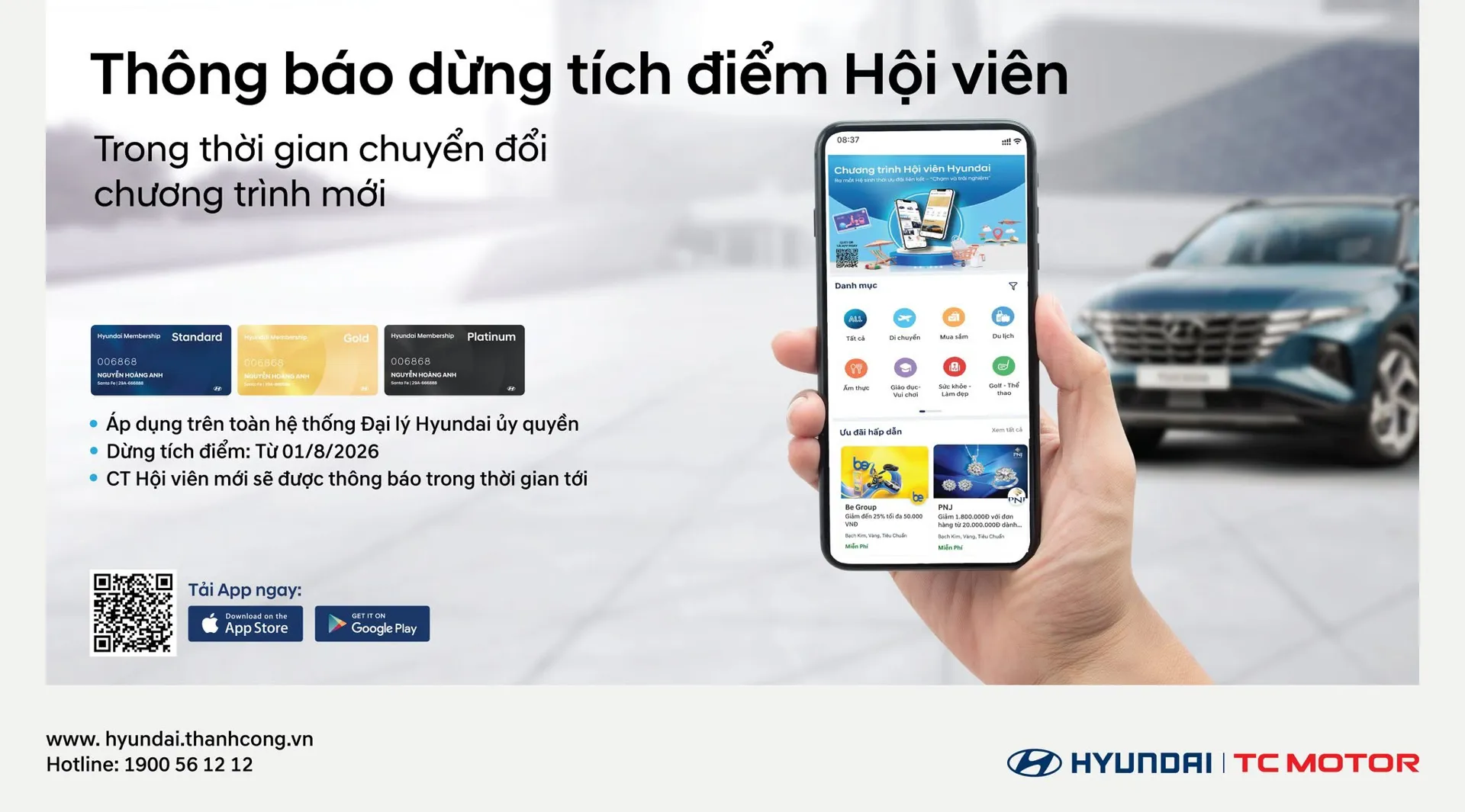 THÔNG BÁO VỀ CHƯƠNG TRÌNH HỘI VIÊN HYUNDAI