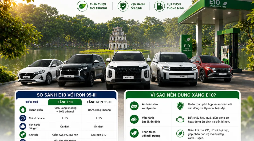 ⛽ XĂNG E10 CÓ GÌ KHÁC BIỆT? XE HYUNDAI CÓ NÊN SỬ DỤNG?