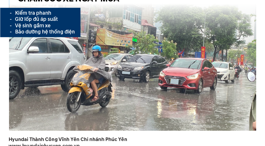 Những Bí Quyết Bảo Dưỡng Xe Hyundai An Toàn Trong Ngày Mưa Bão – Hyundai Vĩnh Yên Chi nhánh Phúc Yên