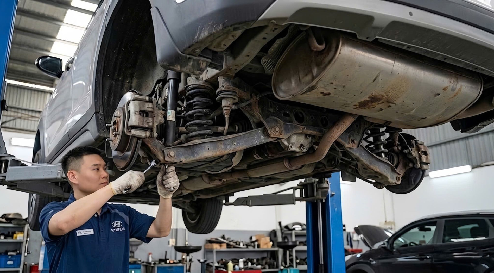 Bảo Dưỡng Máy Gầm Hyundai Vĩnh Yên – Nhiều Xe Không Hỏng Động Cơ, Mà “Xuống Xe” Từ Chính Phần Gầm
