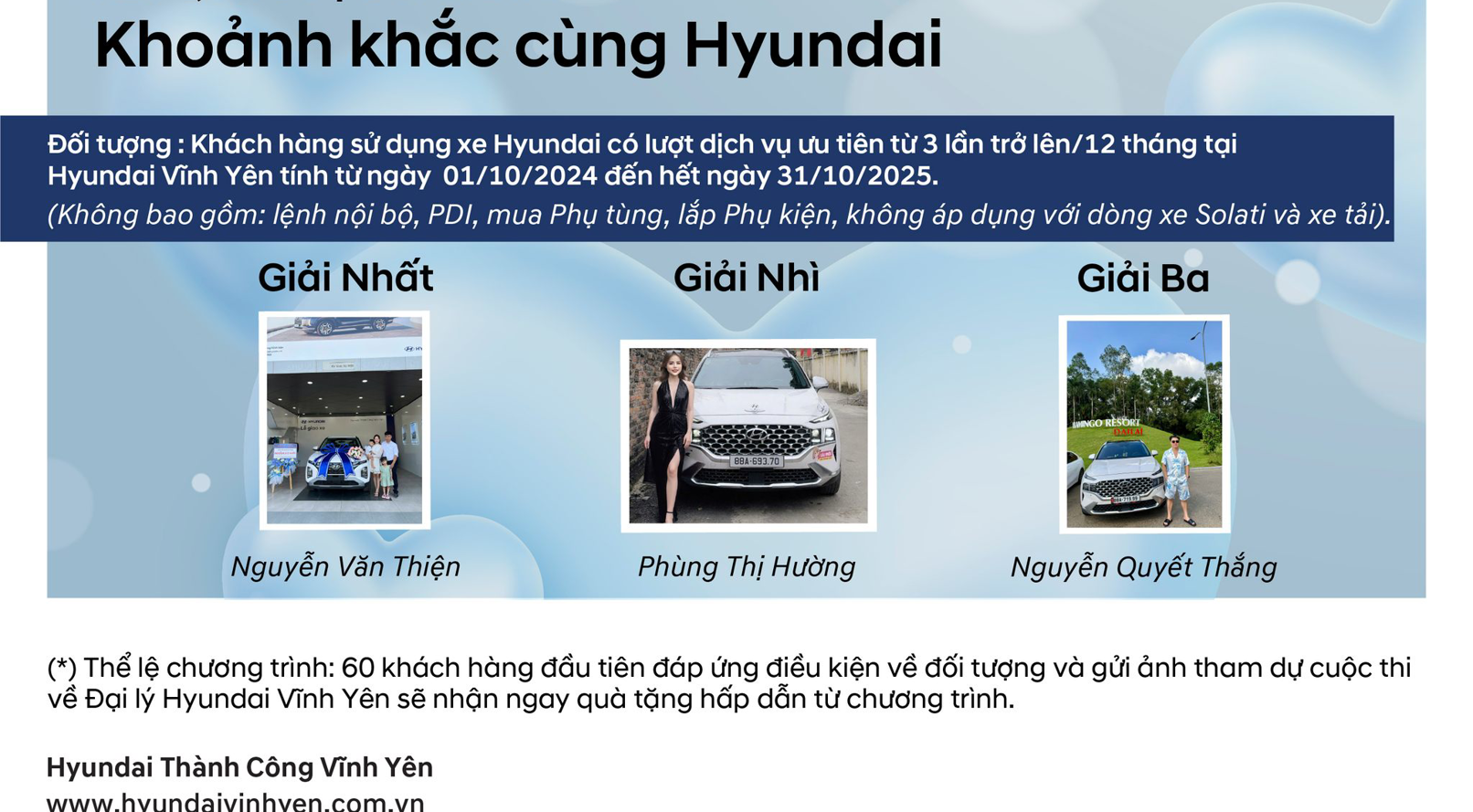 🎉 CÔNG BỐ KẾT QUẢ CUỘC THI ẢNH “KHOẢNH KHẮC CÙNG HYUNDAI” 🎉
