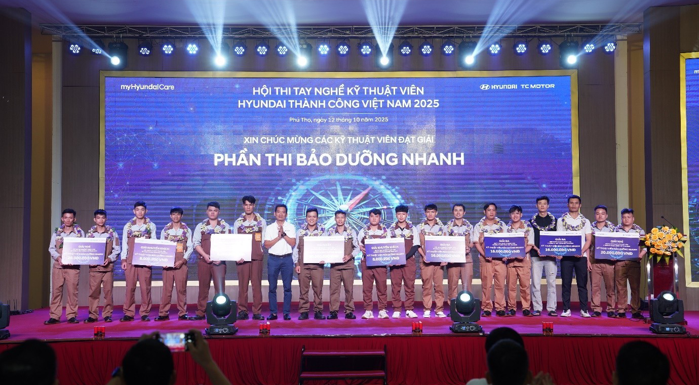 HỘI THI TAY NGHỀ KỸ THUẬT VIÊN HYUNDAI THÀNH CÔNG VIỆT NAM 2025 – KIÊN ĐỊNH VÀ THỰC CHẤT LÀ NỀN TẢNG CHO HIỆU QUẢ VÀ THÀNH CÔNG