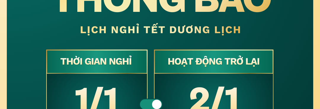 THÔNG BÁO NGHỈ LỄ TẾT DƯƠNG LỊCH 2026