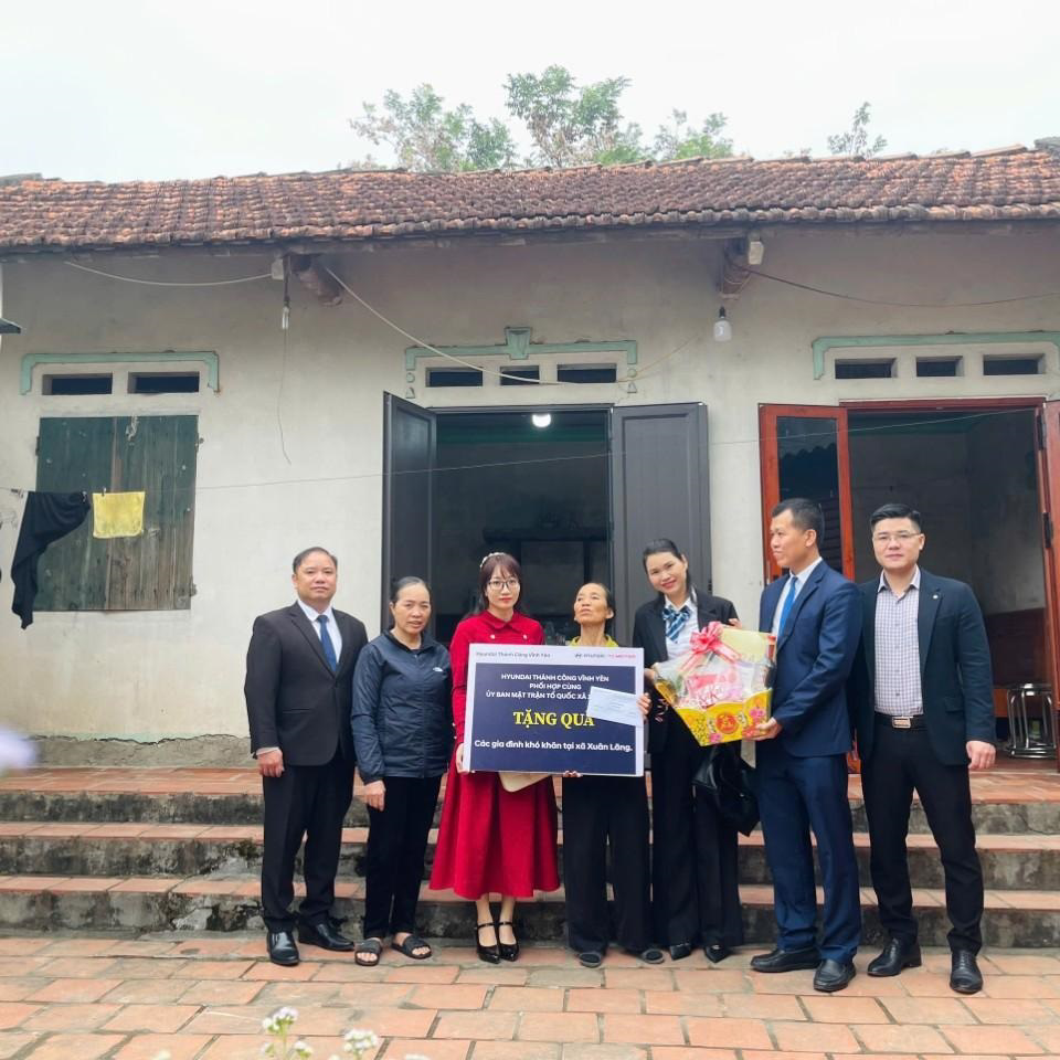 HYUNDAI VĨNH YÊN – HỖ TRỢ CÁC GIA ĐÌNH KHÓ KHĂN TẠI XÃ XUÂN LÃNG - PHÚ THỌ
