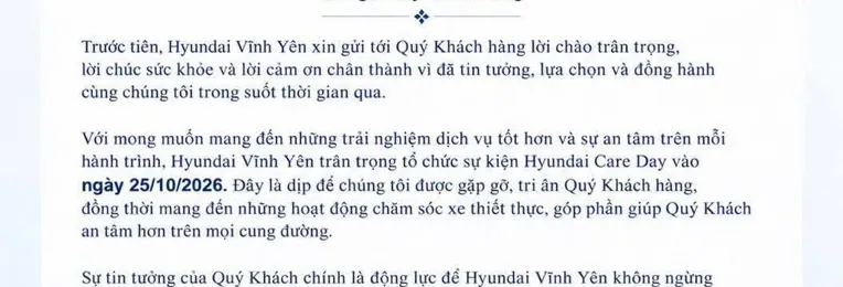 🎉 HYUNDAI CARE DAY 2026 – LỜI TRI ÂN GỬI TỚI QUÝ KHÁCH HÀNG! 🚘❤️
