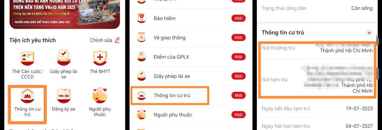 Cách kiểm tra đã có nơi thường trú, tạm trú trên VNeID hay chưa?