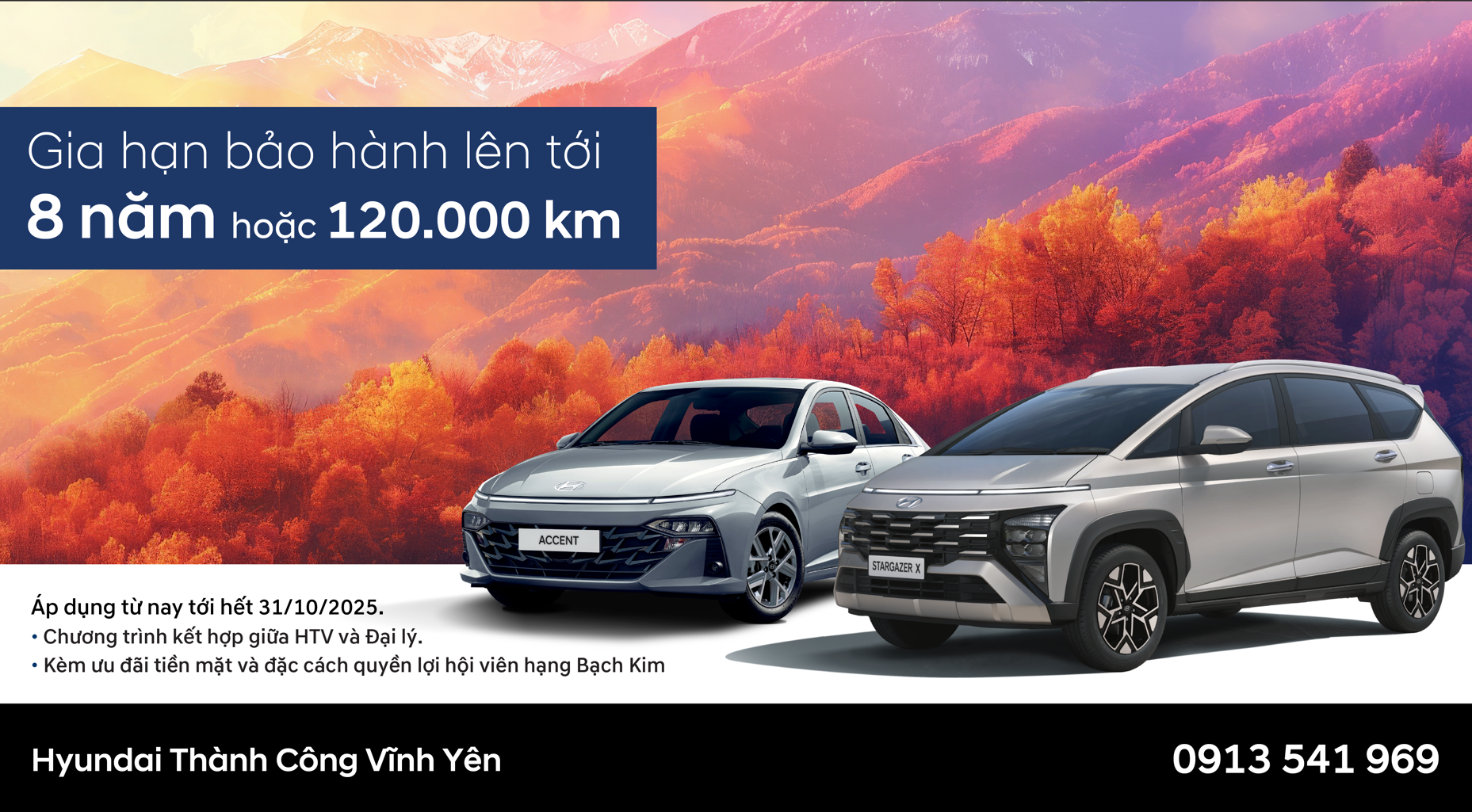 Ưu đãi xe Hyundai tại Vĩnh Yên tháng 10/2025 – Lên đến 200 triệu