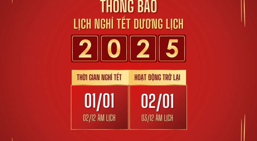 HYUNDAI THÀNH CÔNG VĨNH YÊN THÔNG BÁO LỊCH NGHỈ TẾT DƯƠNG LỊCH 2025