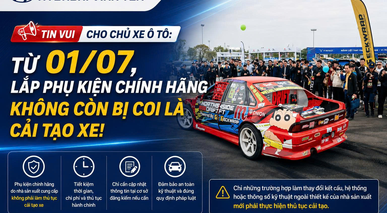 Từ 1/7, ôtô độ phụ kiện chính hãng không bị coi là cải tạo xe