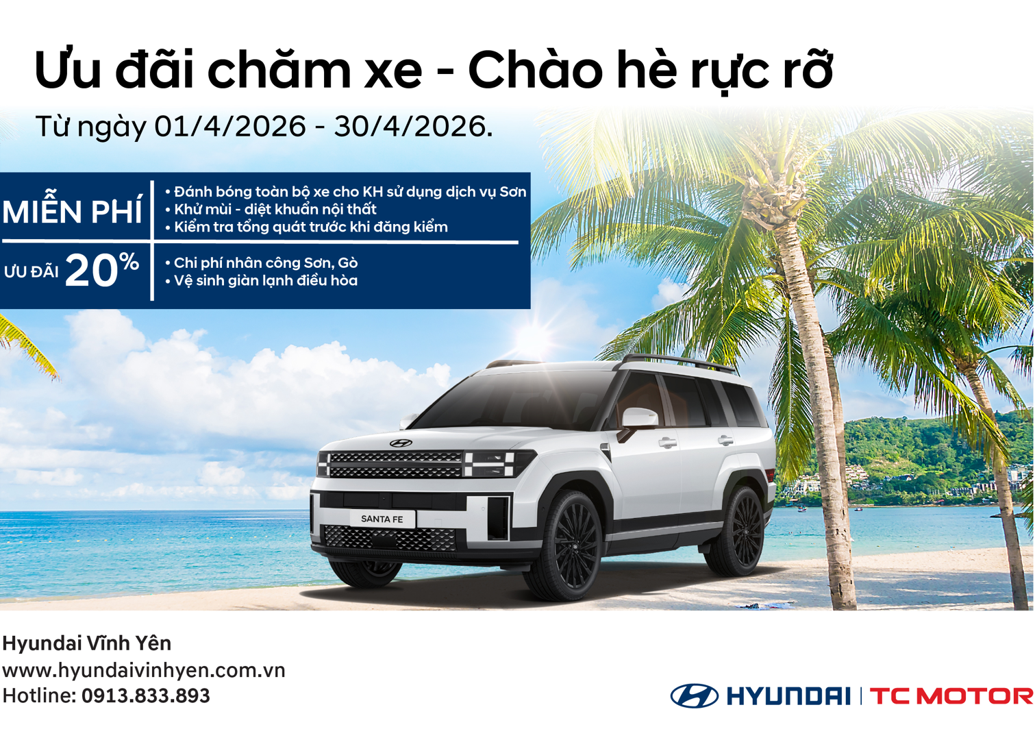 ƯU ĐÃI CHĂM XE – CHÀO HÈ RỰC RỠ
