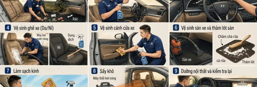 Vệ Sinh Nội Thất Hyundai Vĩnh Yên – Đừng Để Khoang Xe Trở Thành Nơi Giữ Mùi Và Vi Khuẩn