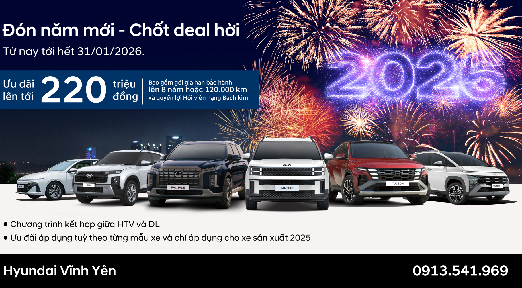 HYUNDAI VĨNH YÊN TRIỂN KHAI CHƯƠNG TRÌNH ƯU ĐÃI "ĐÓN NĂM MỚI - CHỐT DEAL HỜI"