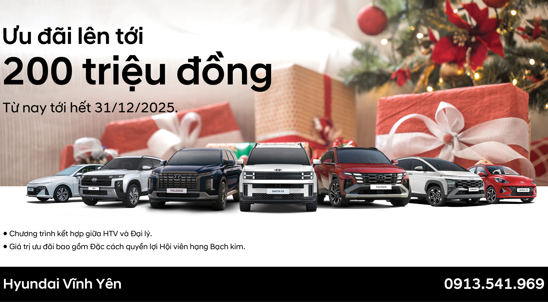 HYUNDAI VĨNH YÊN TRIỂN KHAI ƯU ĐÃI BẢO HÀNH 8 NĂM CÙNG HỖ TRỢ TÀI CHÍNH LÊN ĐẾN 200 TRIỆU ĐỒNG TRONG THÁNG 12