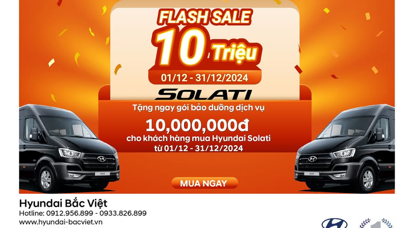 Chương trình “FLASH SALE THÁNG CUỐI NĂM” của Hyundai Bắc Việt tháng 12