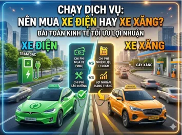 Chạy Dịch Vụ Nên Mua Xe Điện Hay Xe Xăng? Bài Toán Kinh Tế Tối Ưu Lợi Nhuận