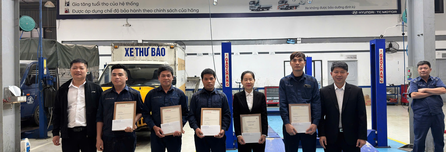 HYUNDAI BẮC VIỆT TRAO CHỨNG CHỈ TAY NGHỀ CL1 – CL2 – CL3 CHO KỸ THUẬT VIÊN