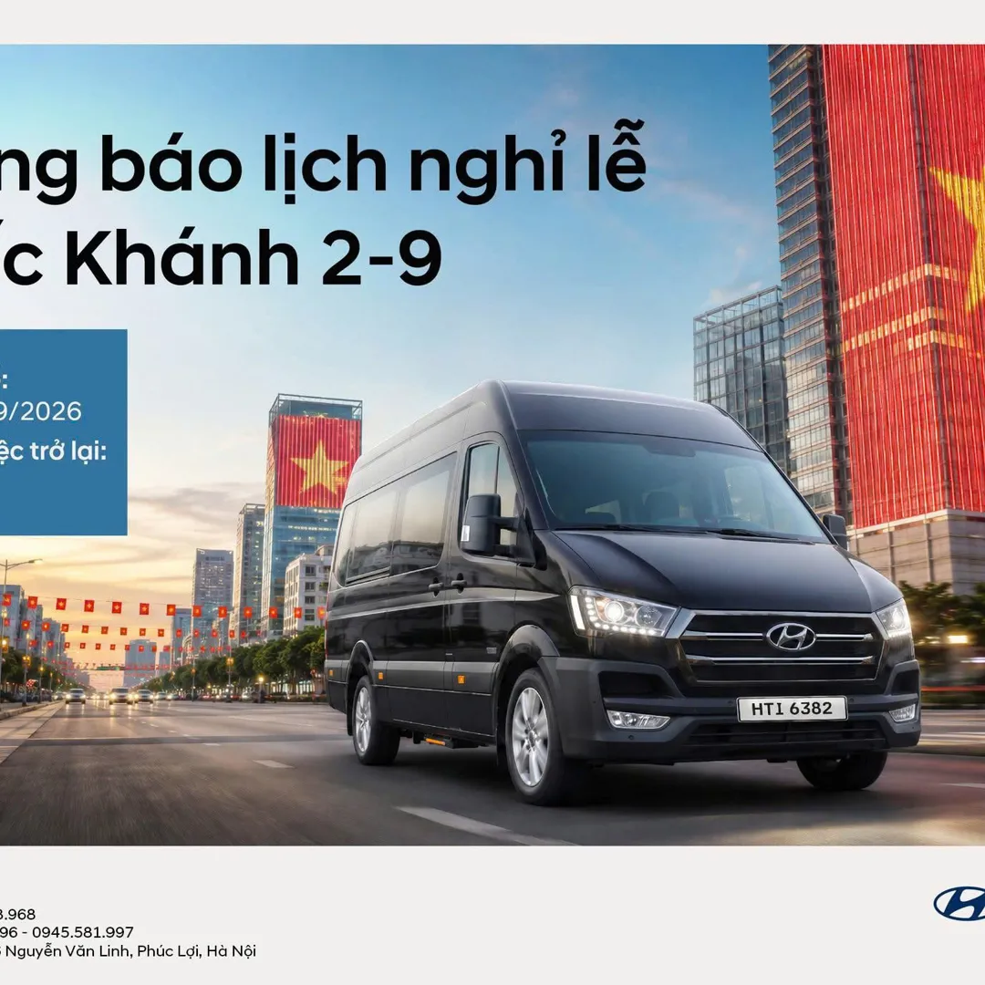🇻🇳 HYUNDAI BẮC VIỆT THÔNG BÁO LỊCH NGHỈ LỄ QUỐC KHÁNH 2/9/2026