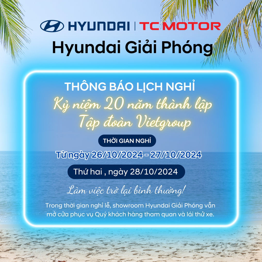 THÔNG BÁO LỊCH NGHỈ “LỄ KỈ NIỆM 20 NĂM THÀNH LẬP TẬP ĐOÀN VIETGROUP”